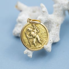 Italian vintage 18K solid gold Saint Christopher medal – Religious Catholic
