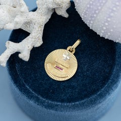 Vintage French 18k Plus qu'hier et moins que demain - Authentic Augis pendant