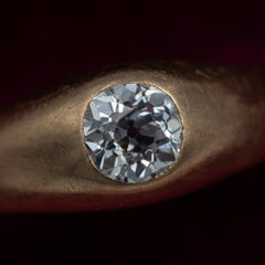 Antique solitaire - Victorian Gypsy ring - 18k rose gold 0.5ct Old Mine diamond