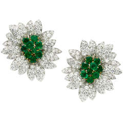 Van Cleef & Arpels Diamond and emerald earrings