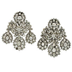 Magnificent 18th Century Diamond Girandole Earrings