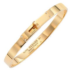 Hermes Diamond Gold "Kelly" Bangle