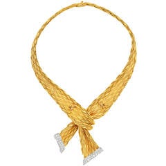 David Webb Diamond Gold Necklace
