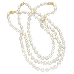 Three Strand Cultured Pearl Necklace
