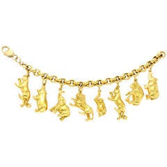 Gold Safari Charm Bracelet by Mavros