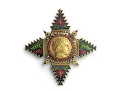 Giuliano Emaillierter Goldanhänger