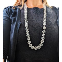 Carved Rock Crystal Necklace with Diamond Clasp