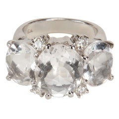 Christina Addison Bague moyenne GUM DROP avec cristal de roche et diamants