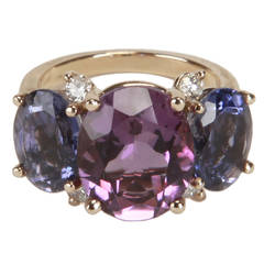 Medium GUM DROPâ„¢ Ring with Amethyst and Iolite and Diamonds 3