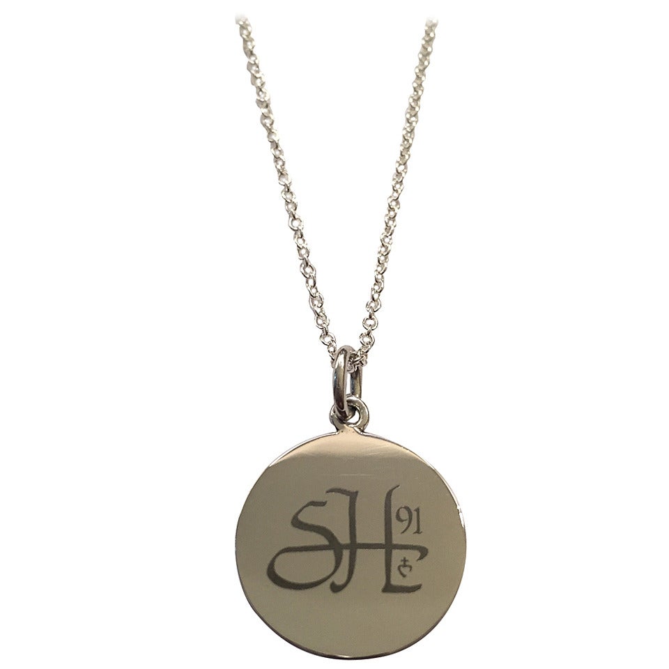 Personalized Silver First Communion Pendant Necklace For Sale