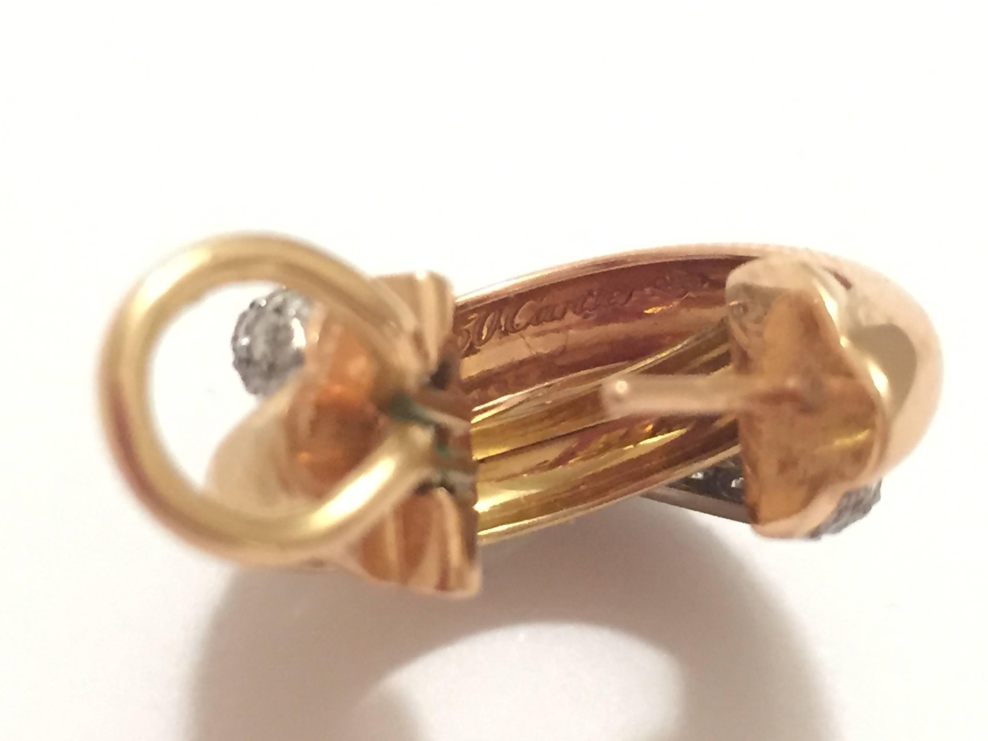 Cartier Trinity de Cartier Three Row Diamond Gold Hoop Earrings 1