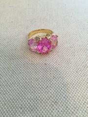 Christina Addison Medium GUM DROP Ring with Pink Topaz and Diamonds