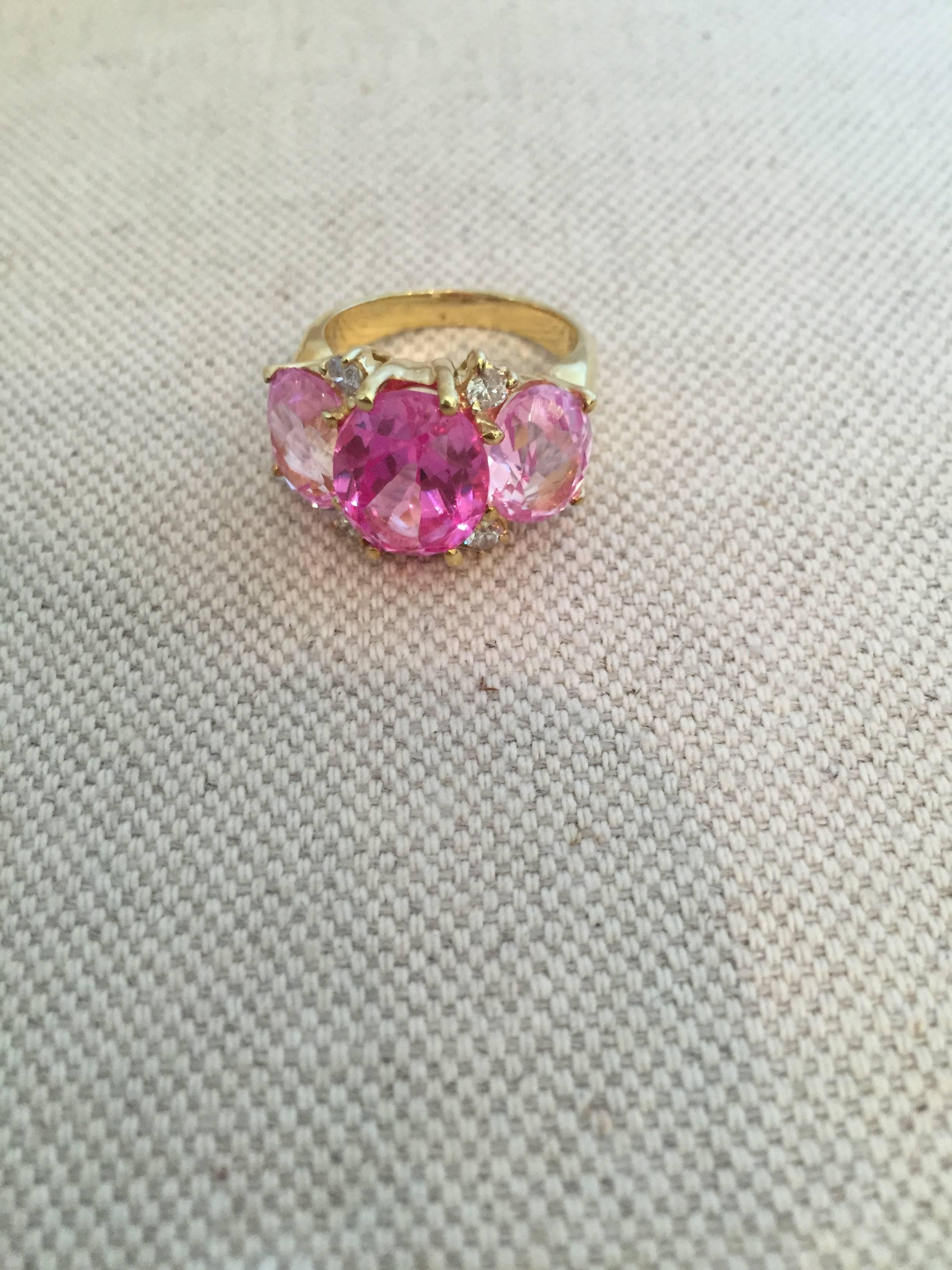 Medium GUM DROP™ Ring with Pink Topaz and Diamonds  In New Condition For Sale In New York, NY