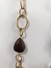 18kt Yellow Gold and Wood Link Necklace