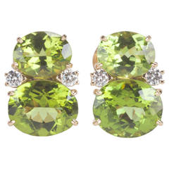 Medium GUM DROP™ Earrings with Peridot and Diamonds 2