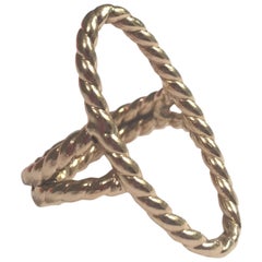 Gold gedrehter offener ovaler Ring