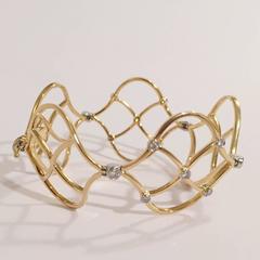 Diamond Gold Woven Bracelet