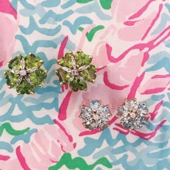 Amethyst Diamond White Gold Sand Dollar Earrings