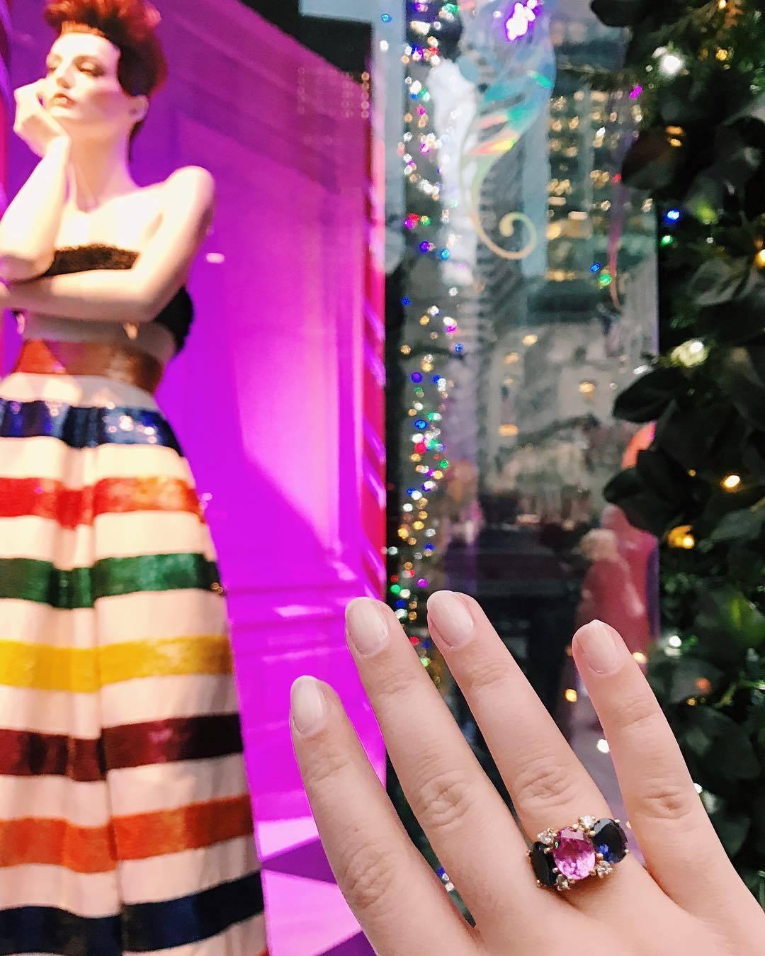Taglio ovale Christina Addison Anello GUM DROP medio con Topazio rosa, Citrino e Diamond in vendita