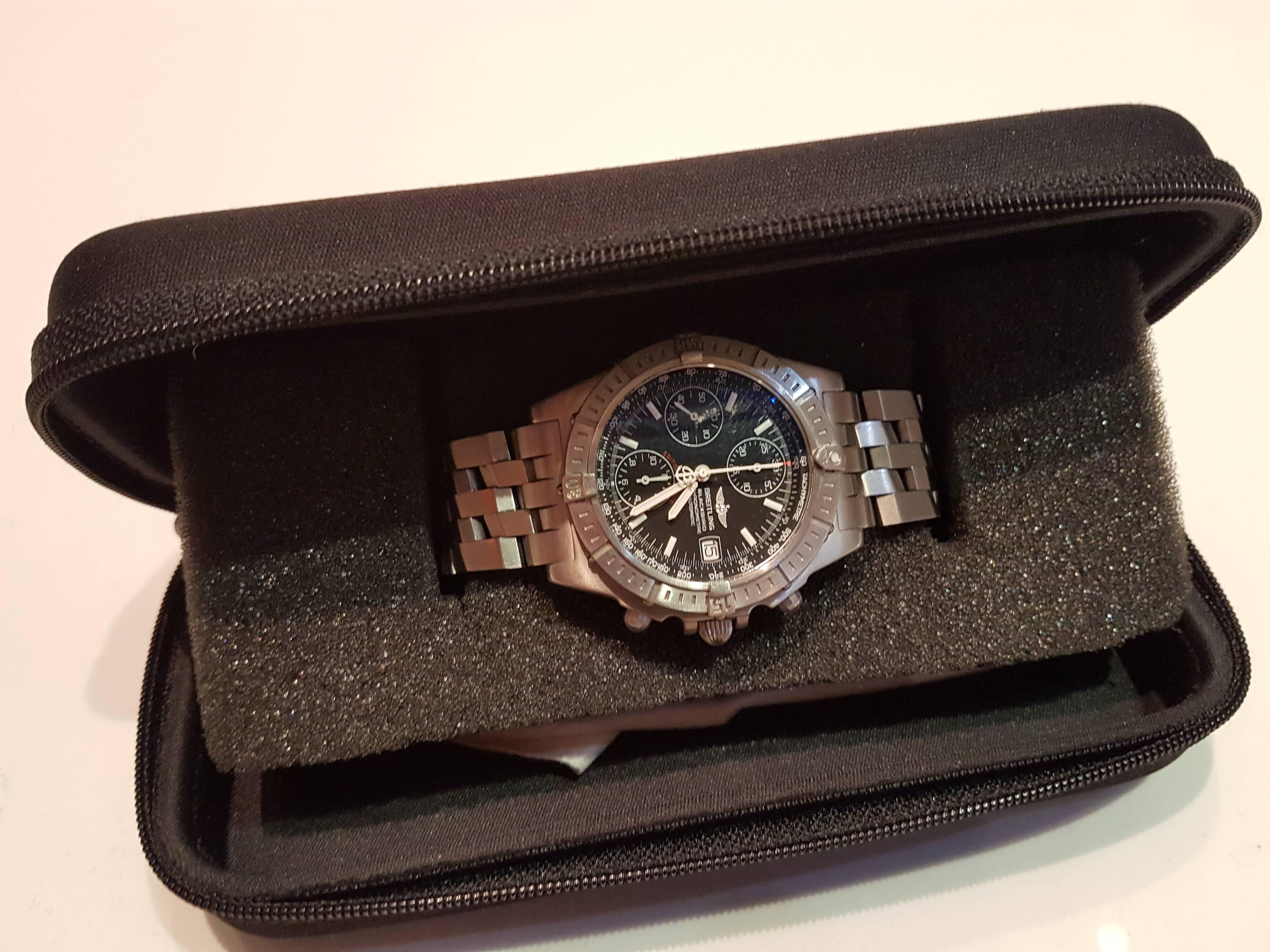 Breitling A13353 Blackbird Stainless Steel Chronograph Special Edition Watch For Sale 2