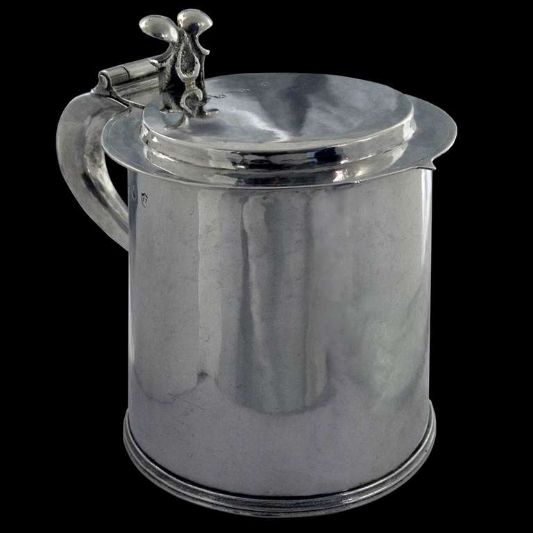 Jacobean Rare Norwich provincial 17th Century Silver Tankard  by Arthur Haslewood II