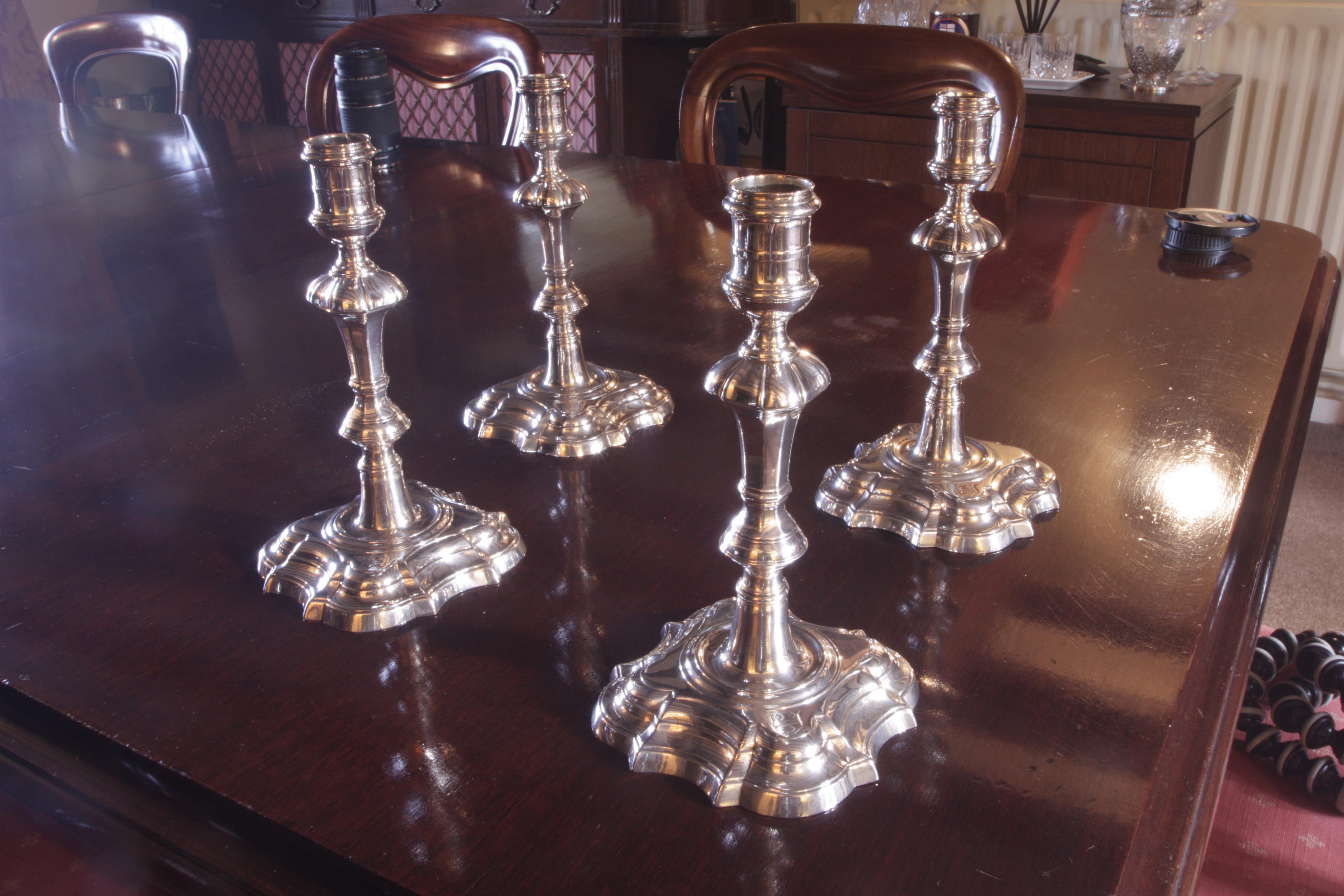 English Silver Candlesticks For Sale 1