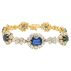Or jaune 18k  Cartier Paris 1980 Saphir Diamant  Bracelet