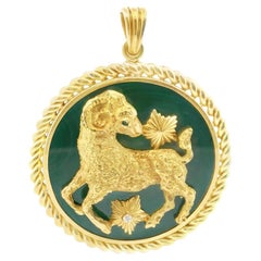 Van Cleef & Arpels Medaglione del segno zodiacale Capricorno in malachite