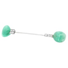 Chaumet Belle Époque Emerald and Diamond Jabot Pin, France, ca. 1910