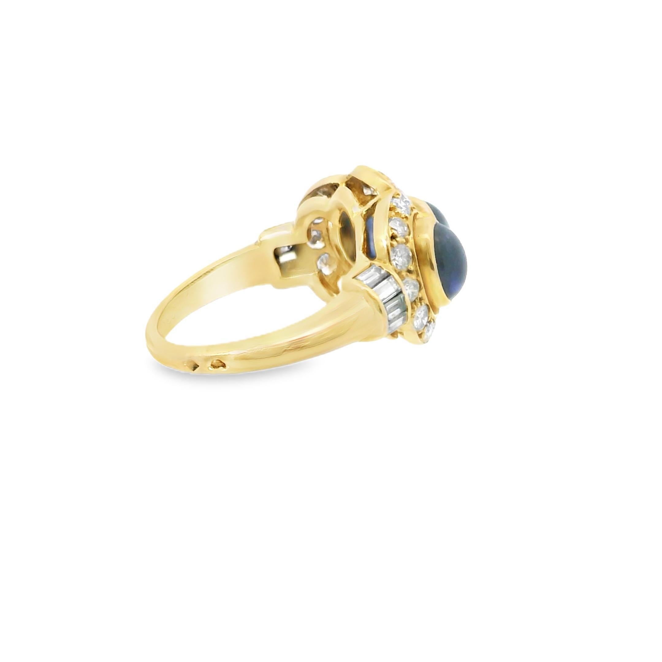 Suite Cartier 1980 con zaffiro e diamante cabochon in oro 18 carati in vendita 4
