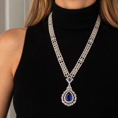 Belle Époque Sapphire, Diamond and Pearl Sautoir Necklace