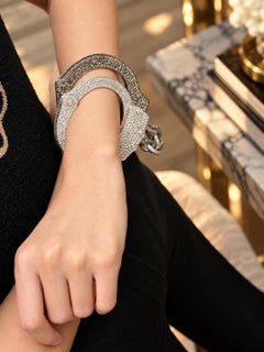 De Grisogono Diamond Handcuff Bracelets in 18K Gold, circa 2000