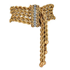 1950s Diamond Gold Rope Fringe Bracelet