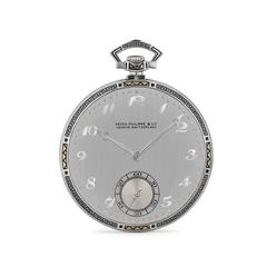 Art Deco Patek Philippe Platinum and Black Enamel Pocket Watch