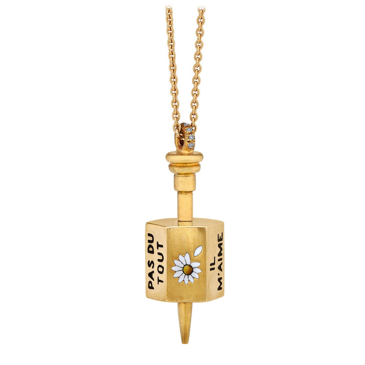 Enamel and Gold Spinning Top Pendant Charm For Sale