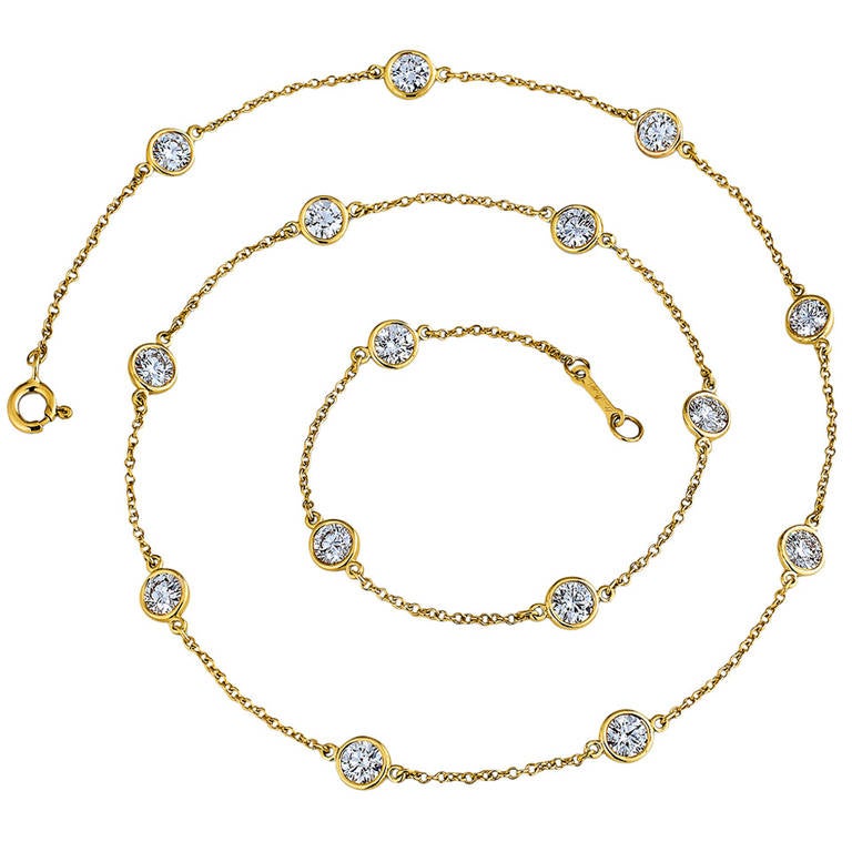 Tiffany & Co. Elsa Peretti Diamond Gold Necklace