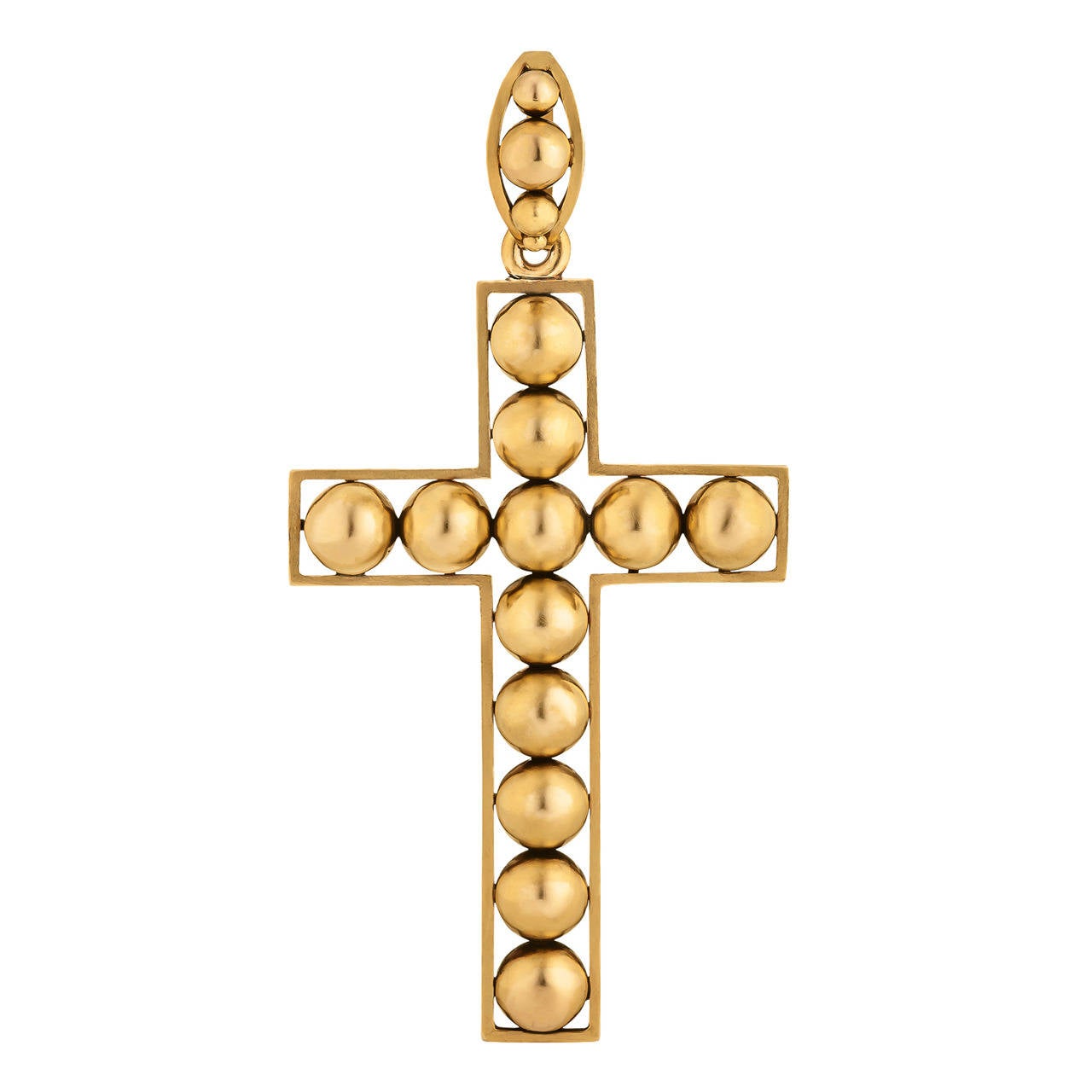 Victorian Handmade Gold Cross Pendant