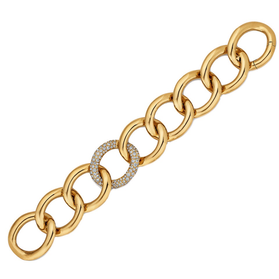 Diamond Gold Link Bracelet