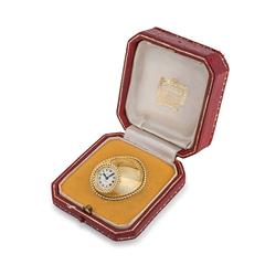Cartier London Yellow Gold Mid-Century Clock Brooch