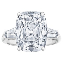 6.53 Carat Cushion Brilliant Type 1aB Platinum Diamond Used Engagement Ring