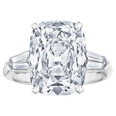 6.53 Carat Cushion Brilliant Type 1aB Platinum Diamond Vintage Engagement Ring