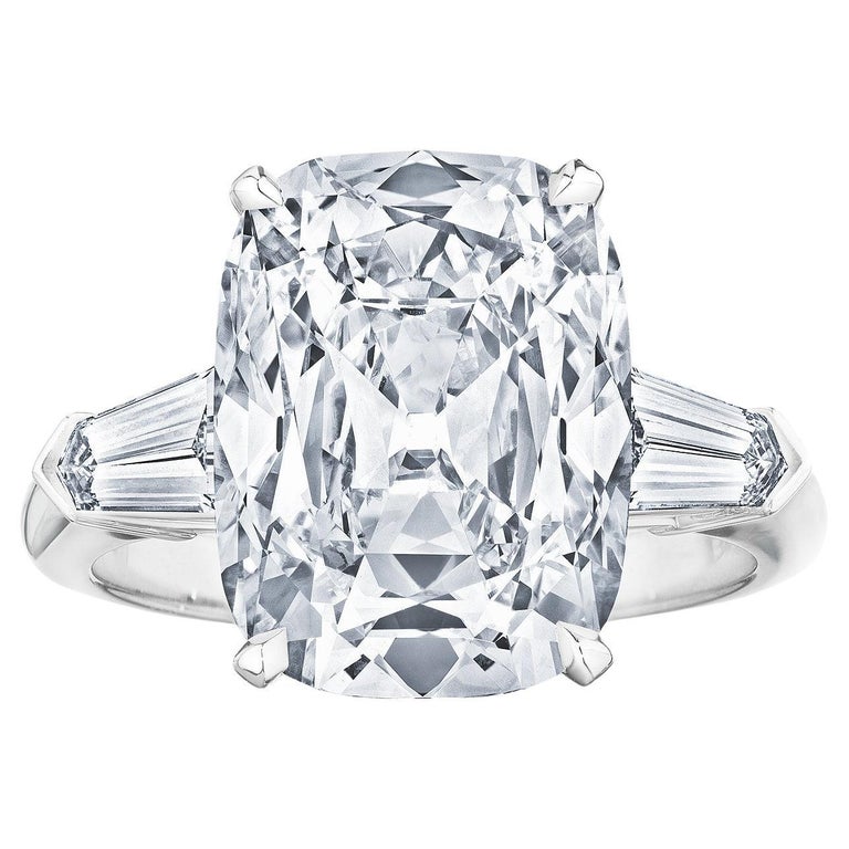 6.53-Carat Cushion-Cut Platinum Diamond Ring, 2022