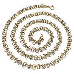 Sterle Paris Bi-Colored White Yellow Gold Round Twisted Link 30" Chain