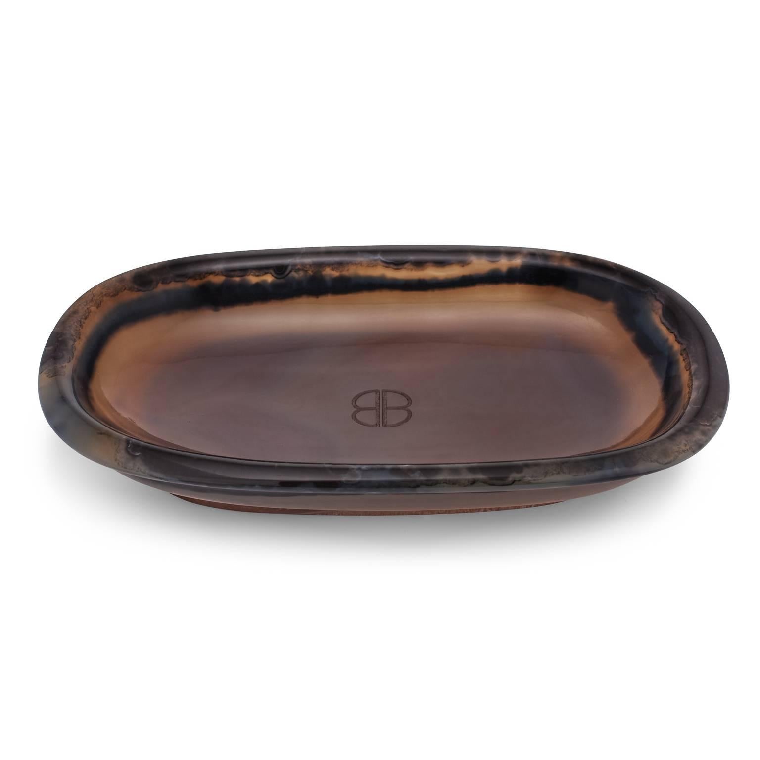 Cartier Art Deco Hand Engraved Agate Dish In Excellent Condition In Greenwich, CT