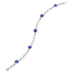 Cartier Georges L'Enfant Art Deco Natural Cabochon Sapphire Platinum Bracelet