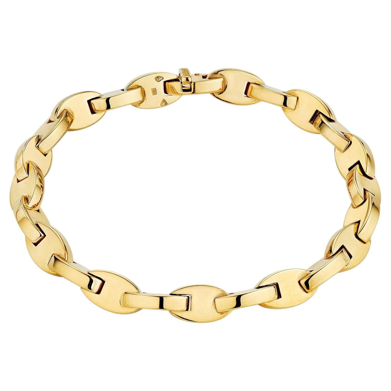 Hermes Paris Gold Oval Nova Link Vintage Bracelet