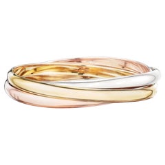 Cartier Trinity Three Strand Yellow White Rose Gold Vintage Bangle Bracelet