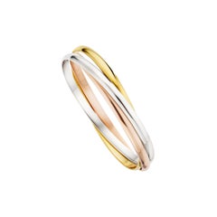 Cartier Trinity Three Strand Yellow White Rose Gold Vintage Bangle Bracelet