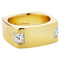 Robert Lee Morris Diamond Gold Cube Shape Vintage Ring
