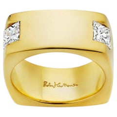 Robert Lee Morris Diamond Gold Cube Shape Vintage Ring